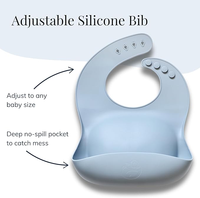 Little Loon Baby Feeding Essentials: Baby Led Weaning Supplies with Baby Plates, Silicone Bibs, Baby Spoons, Sippy Cups, Toddler Plates and Bowls Set - Baby Essentials - Baby Shower Gifts (Lake)