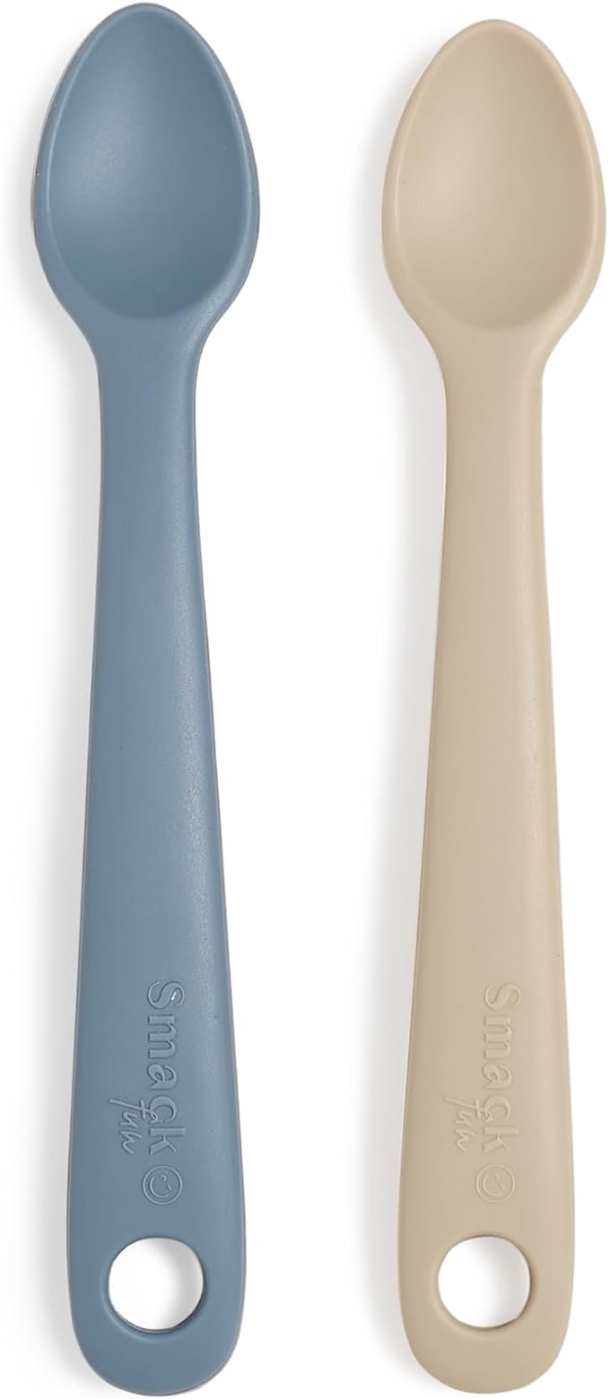Smack Fun - Silicone Baby Feeding Spoons | 2 Pack (Tradewinds/Shifting Sand)