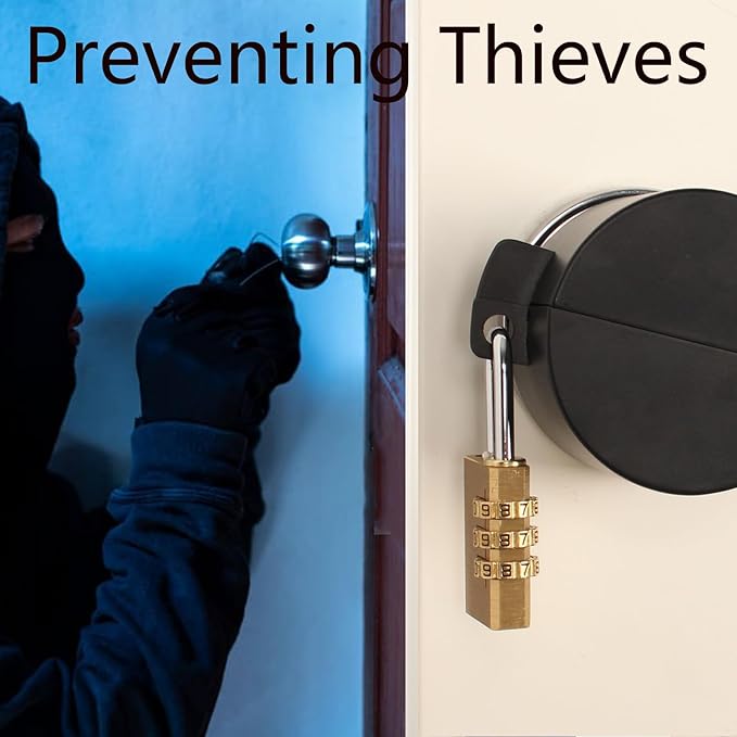 Door Handle Cover Lock, Door Knob Lockout Device,Elderly Patient Door Handle Iock, Child Safety Iock to Prevent Door Handle Rotation and Entry Black with Padlock