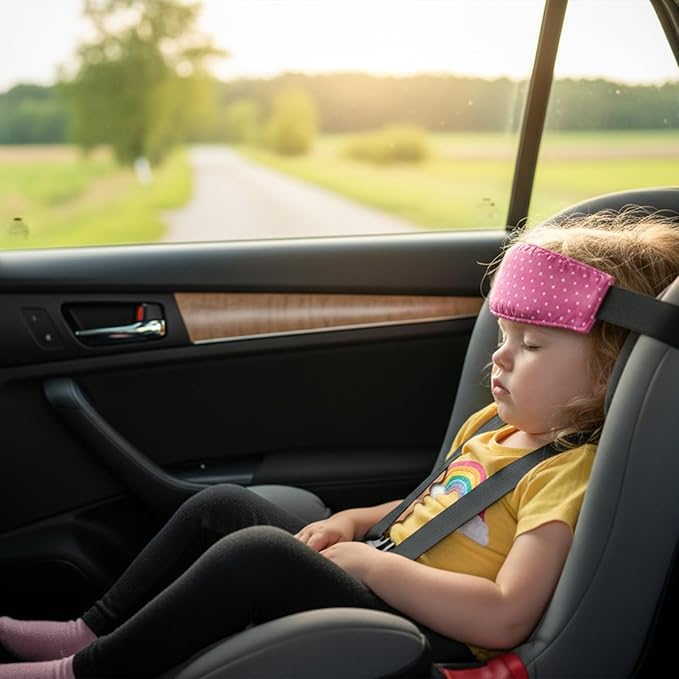 3 Pcs Baby Carseat Head Support, Car Seat Straps Pillow Support Ban, Stroller Neck Relief Strap Headrest, Slumber Sling Sleep Positioner for Toddler Infants Child Children Kids (Stars, Owls, Clouds)
