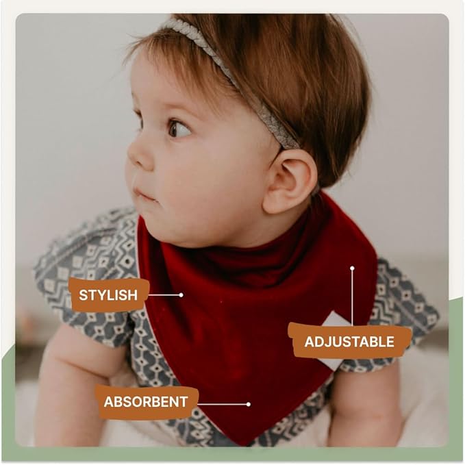 Parker Baby Bandana Drool Bibs 8 Pack Baby Bibs for Boys, Girls, Unisex - Soft & Stylish Teething Bibs for Babies