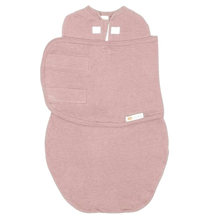 embé 2-Way Starter Baby Swaddle, Newborn Swaddle Sack, Zip, Hook & Loop Baby Wrap, Hip Healthy, Infant, 6-14 lbs, 0-3 Months - Guava