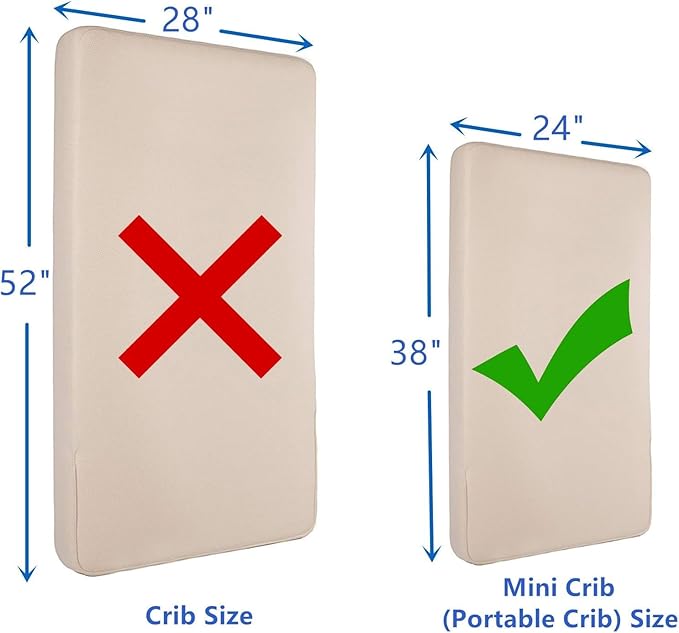 American Baby Company 2 Pack 100% Natural Cotton Fitted Mini Crib Sheets 38" x 24" - Soft & Breathable Small Nesting Portable Sheets, Fits Pack N Play Mattresses, Bear and White, for Boys & Girls
