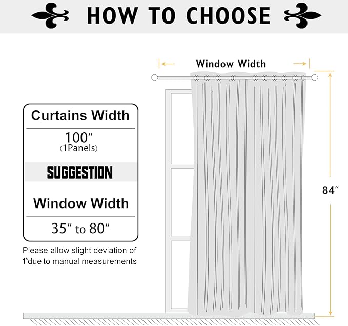 ChrisDowa Room Divider Curtain 84 Inches Long, Wide Blackout Sliding Door Curtain for Bedroom, Room Darkening Privacy Window Curtain for Patio Door (1 Panel Set, Light Grey, 100 x 84 Inch)