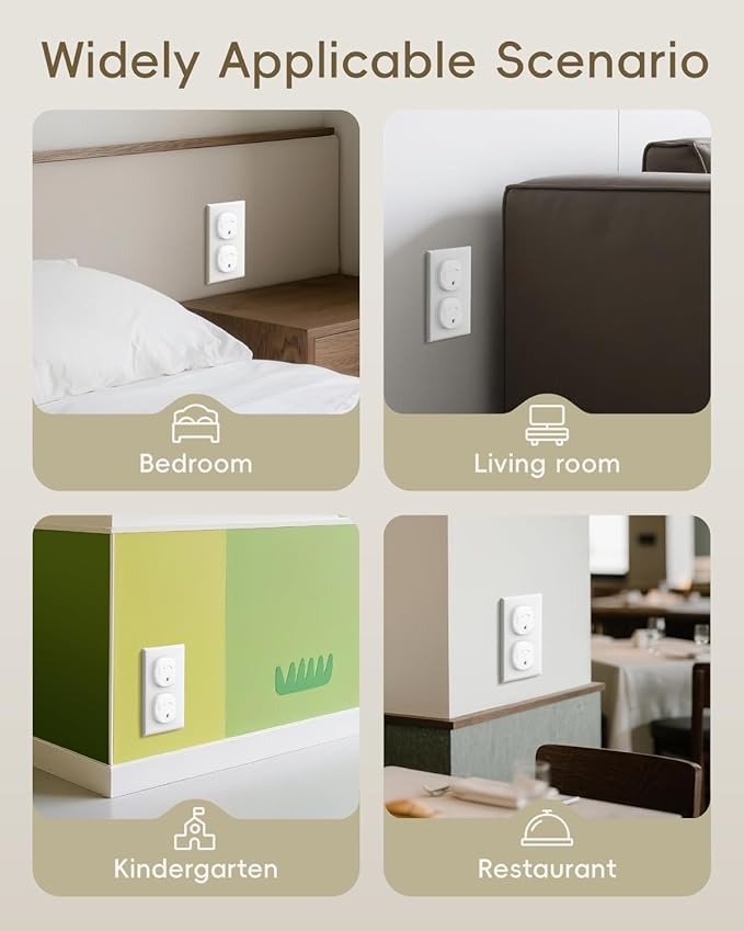 Outlet Covers Baby Proofing - 60 Pack Plug Covers Baby Proofing with Unique Rotating Design, Plug Covers to Prevent Electrical Shock, for US 3-Prong, Home, Office, School, White