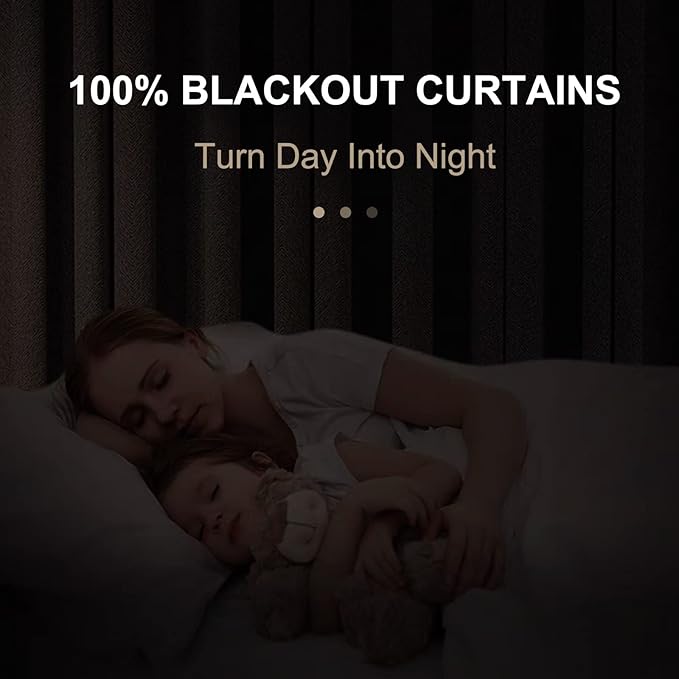 100% Blackout Shield Linen Blackout Curtains for Bedroom 90 Inches Long, Back Tab/Rod Pocket Living Room Drapes, Thermal Insulated Blackout Curtains 1 Panel Set, 100" W x 90" L, Cream