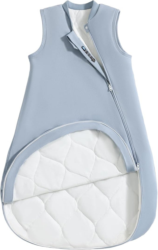 usbettas 1.0 Tog 2.5 Tog Baby Sleep Sack, 100% Cotton Baby Sleeping Bag 3-24M, 2-Way Zipper Baby Wearable Blanket