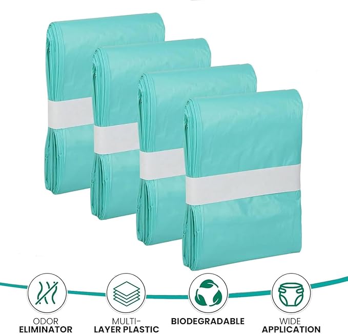 Adult Diaper Liner Refills, Compatible with Janibell Akord 280 Slim Model Pail, Odor-Seal Technology, Adult Diaper System, A Single Liner Pack Will Last Holds Up to 550 Diapers/Briefs, 6-Pack