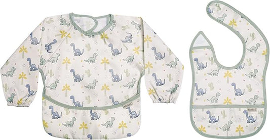 haakaa Long Sleeve Baby Bib, Waterproof & Adjustable Baby Smock Bib for Eating, Painting & Play, Easy Wipe Clean, 6–24M