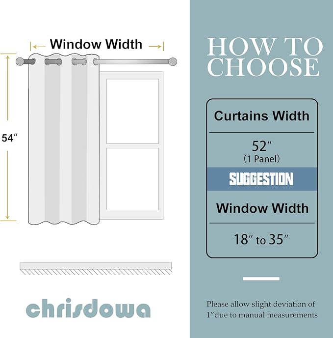 ChrisDowa Grommet Blackout Curtains for Bedroom - Thermal Insulated Room Darkening Curtains for Living Room (1 Panel Set, Cappuccino, 52W x 54L)