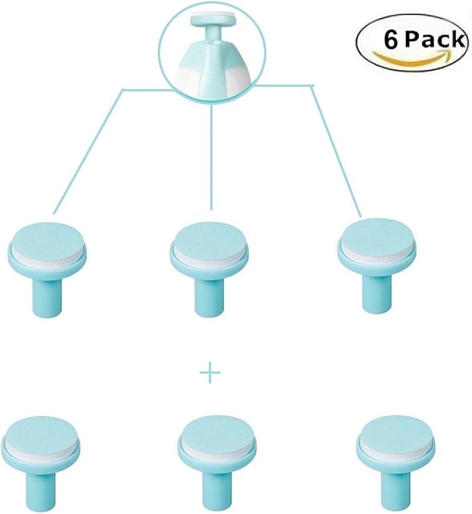 Baby Nail File Replacement Heads, Safe Electric Nail Trimmer Pads Refills Grinder Buffer Attachments Nail Care Tool for Newborn Infants Toddlers Kids 6+ Months Up 6 Pack Blue