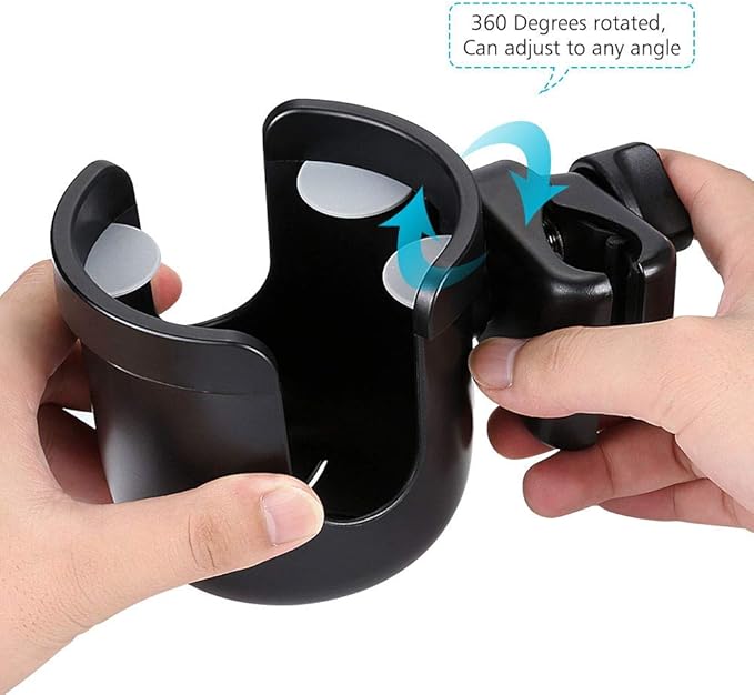 Accmor 2-in-1 Walker Cup Holder with Hook Set, Wheelchair Cup Holder, Rollator Cup Holder, Cup Phone Holder for Walker, Wheelchair, Rollator, Mobility Scooter