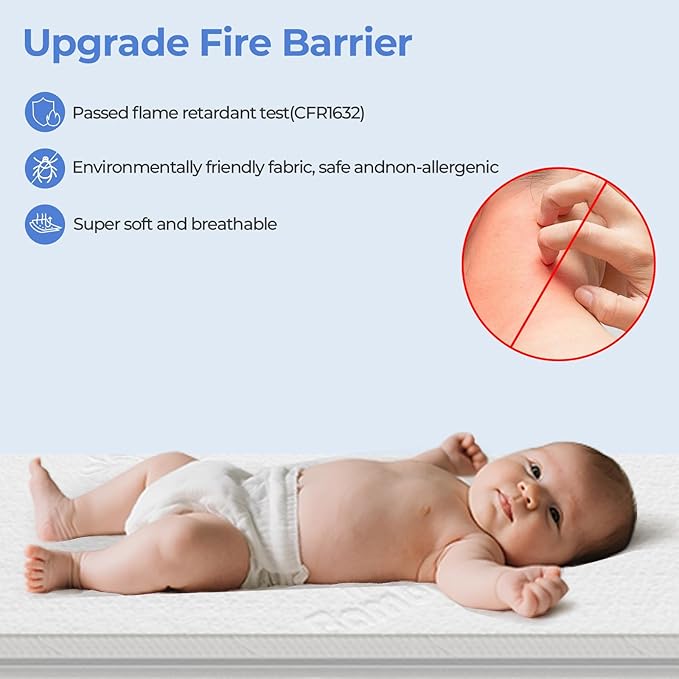 30x15 Bassinet Mattress forDream On Me Lacy: 2" Thick Dual Sided Gel Memory Foam Bassinet Mattress Fit for Most Moses Basket and Dream On Me Lacy Bassinet