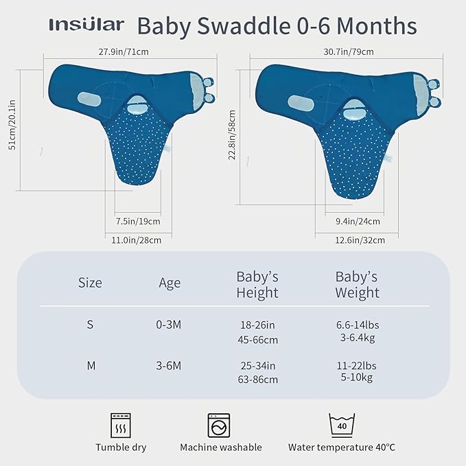 insular Baby Swaddle Wrap, Swaddle Blanket for Newborn and Infant, Adjustable Swaddling Set for Boy and Girl, Soft Cotton Baby Sleep Sack 3 Pack, Dachshund, Small(0-3 Month)