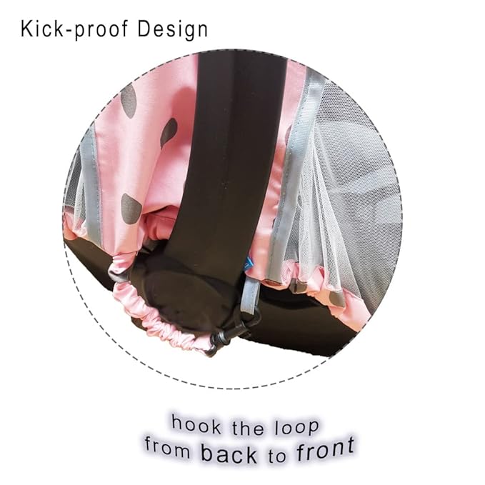 Mosquito Net for Baby Car Seats –Car seat net for Newborn Carrier-Breathable mesh net for Infant Car Seats, Carrier, Elastic Edge, Kick Proof, Polka dot, White, Patent Design
