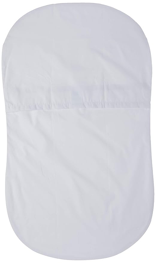 HALO BassiNest Fitted Sheet – 100% Cotton, Soft and Breathable Bassinet Sheet for Babies, 30” x 16” Pre-Shrunk Sheet, Solid White