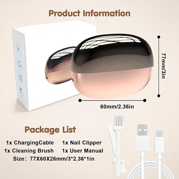 Electric Nail Clipper, Adjustable Blade Opening for Thick Nails, Electric Nail Clippers for Seniors & Adults, Baby Electric Nail Trimmer, Automatic Nail Clipper for Fingernail & Toe (Upgraded Pink)