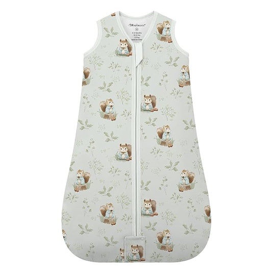 Mosebears Sleep Sack Baby Winter Wearable Blanket with 2-Way Zipper,2.5 TOG Cotton Sleep Sack Unisex(Green Animal,18-24 Months)