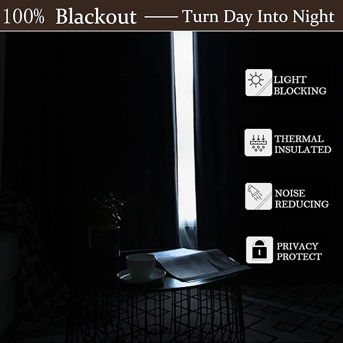 100% Full Blackout Champagne Beige Velvet Curtains 63 inch Long for Living Room,Set of 2 Liner Rod Pocket Back Tab Thermal Window Curtains Room Darkening Heavy Decorative Curtains Drapes for Bedroom
