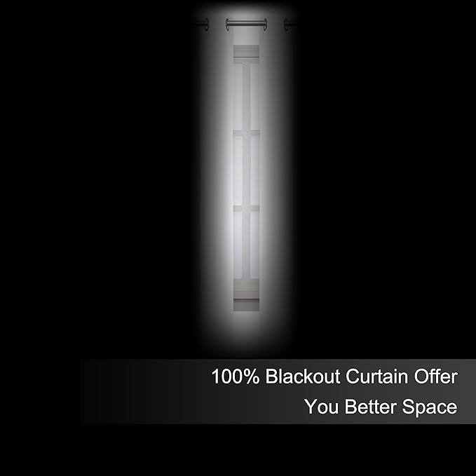 LEMOMO Blackout Curtains 52 x 72 Inch Off White Curtains 2 Panels Darkening Thermal Insulated Bedroom Curtains