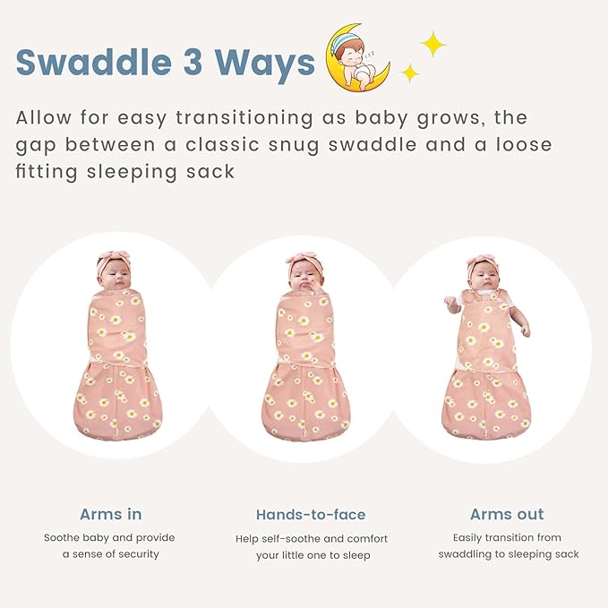 ZIGJOY Baby Swaddle Sleep Sack, 1.0 TOG Sleep Sack Swaddles for Newborns & infant 0-6 Months 100% Cotton Baby Wearable Blanket for Newborn Registry Essentials