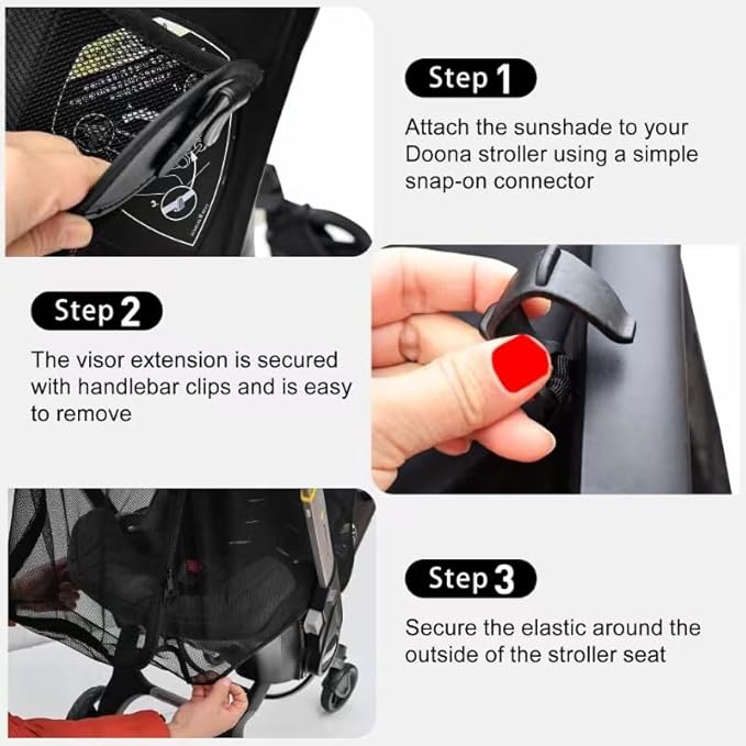 Stroller Sun Shade, Extension Compatible with Doona Infant car seat Stroller, 360° Sun Shade Baby Car Seat Attachment for Sun Cover, Wind, and Bug Protection