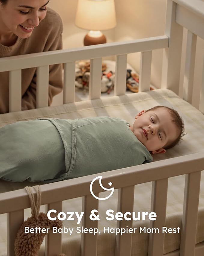 Yoofoss Baby Swaddles for Newborns 100% Organic Cotton, Adjustable Swaddle Sleep Sack 0-3 Months Newborn Swaddle Sack, Breathable Soft(Small)