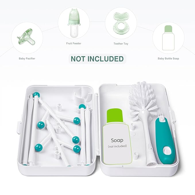 Termichy Travel Baby Bottle Drying Rack, Compact Size with Large Capacity for Working Mom, Visit Families, Friends or Camping with Baby Teal