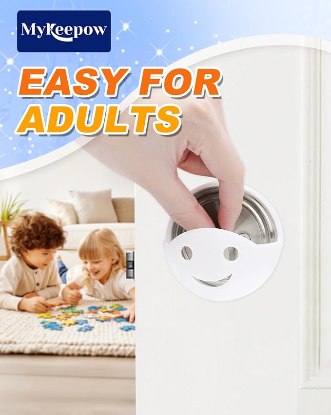 Child Proof Deadbolt Lock, 2.8 Inch Door Safety Deadbolt Lock for Kids Fits Most Deadbolts, 2 Pack