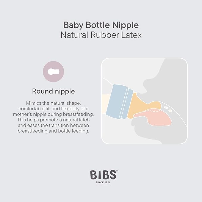 BIBS Baby Bottle 150 ml Latex Nipple 4 Pack - Anti-Colic, BPA-Free, Round Nipple, Lightweight & Easy to Clean, Suitable for Newborns 0+ Years, 4-Pack + 2 Extra Nipples - Ivory