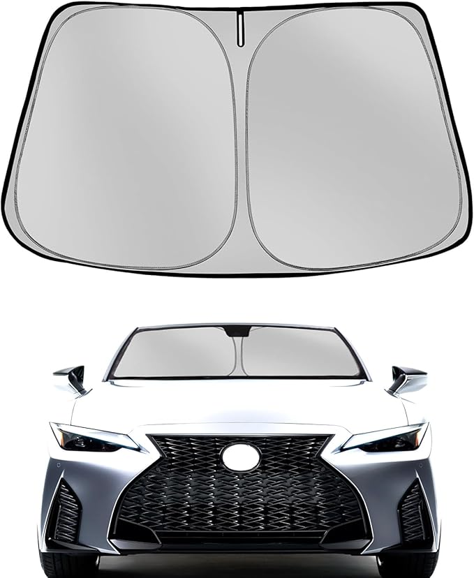 Windshield Sun Shade for 2021-2026 Le-xus is Foldable Sun Sunshade for Car Front Window Blocks UV Rays and Heat Automotive Interior Protector Custom Fit Accessories