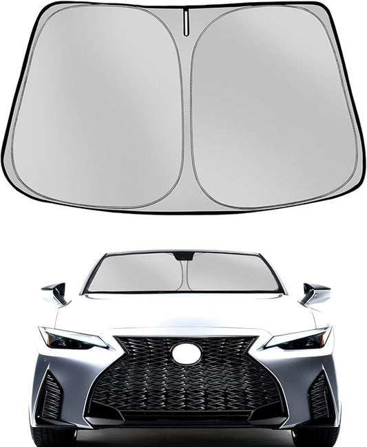 Windshield Sun Shade for 2021-2026 Le-xus is Foldable Sun Sunshade for Car Front Window Blocks UV Rays and Heat Automotive Interior Protector Custom Fit Accessories