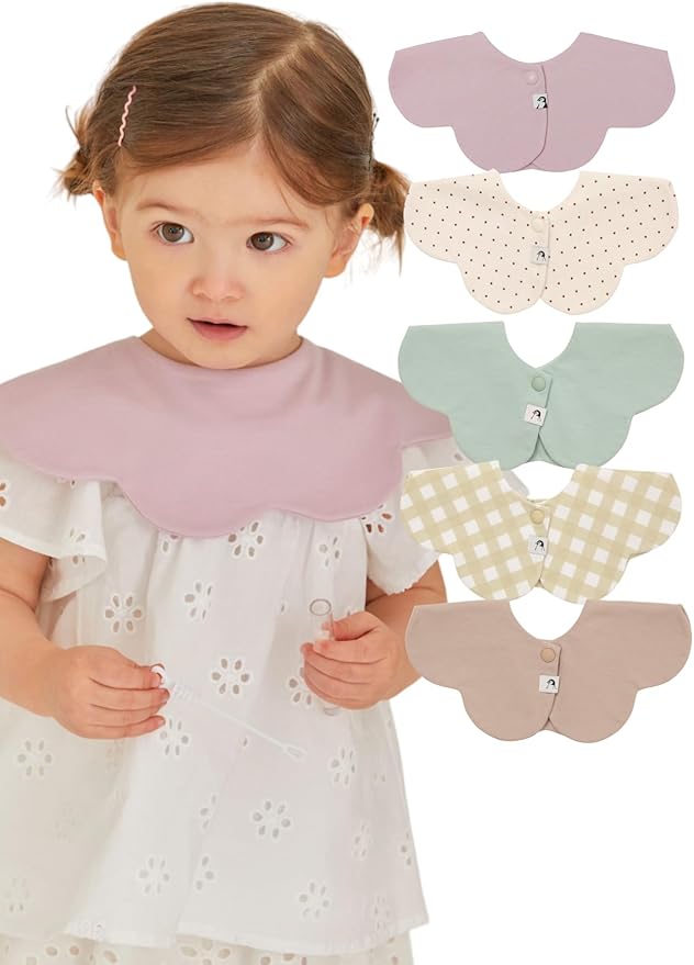 Konny Baby Bibs Set, 360 ° Rotate, Soft and Absorbent Bandana Drooling for Boys Girls baby Essentials