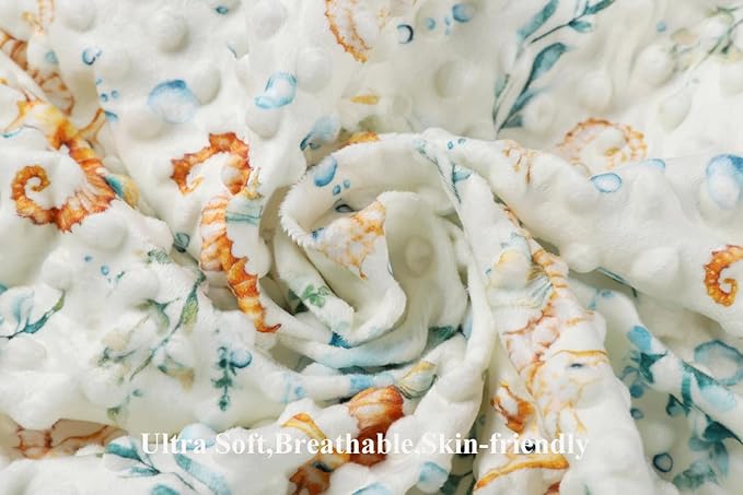 Dot Bassinet Sheet Set 2 Pack Stretch Fitted 35"x21" Bedside Bassinet Sheets,Ultra Soft, for Baby Girls and Boys Seahorse,Bear