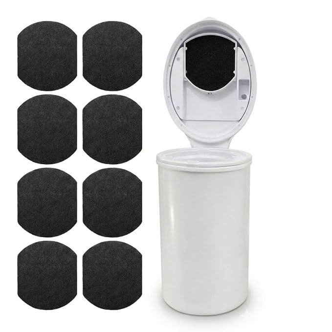 QalryXen 8 Pack Diaper Pail Deodorizer Refills Compatible with Ubbi Diaper Pail, Activated Charcoal Odor Absorbing Carbon Filters for Baby Diaper Trash Can, Helps Control Odors & Keep Home Fresh