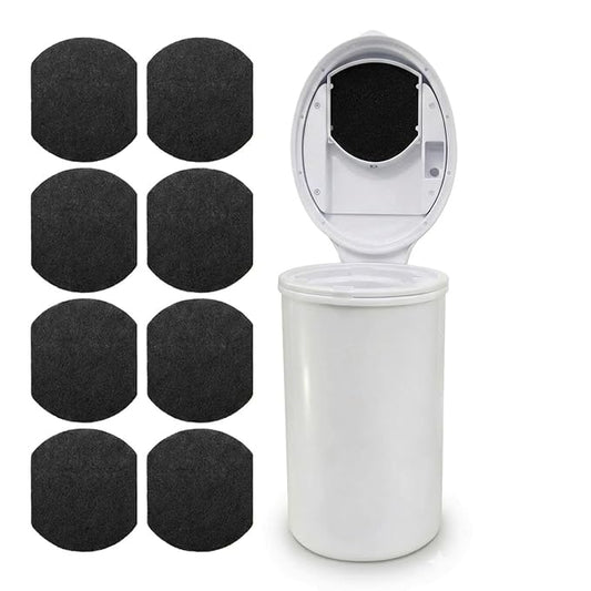 QalryXen 8 Pack Diaper Pail Deodorizer Refills Compatible with Ubbi Diaper Pail, Activated Charcoal Odor Absorbing Carbon Filters for Baby Diaper Trash Can, Helps Control Odors & Keep Home Fresh
