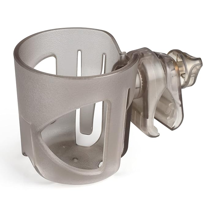 Accmor Universal Cup Holder, Stroller Cup Holder, 360° Rotatable Large Caliber Designed Bottle Holder for Stroller, Bike, Wheelchair, Walker, Scooter, Transparent Grey