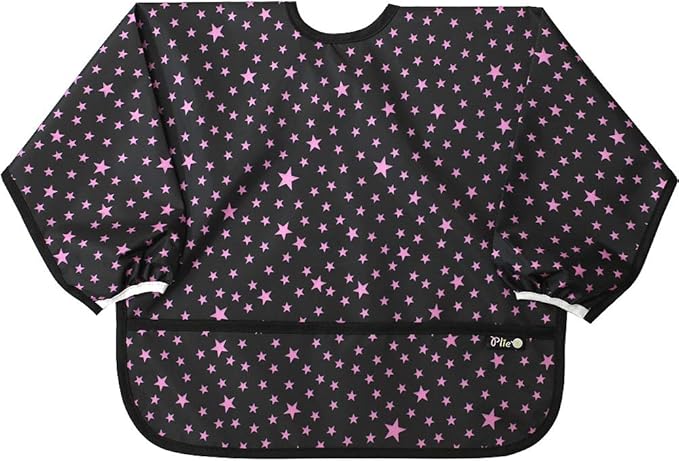 Plie Long Sleeve Waterproof Bib for Toddlers – Soft Feeding Smock for Baby Mealtime, Self-Feeding, BPA-Free, Easy Clean