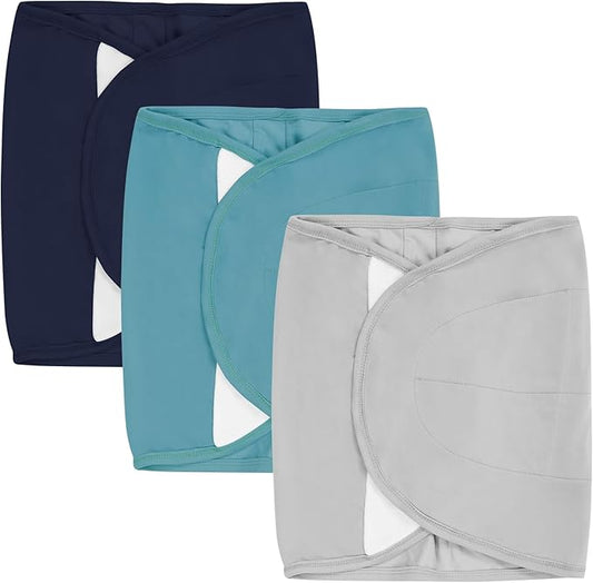 3-Pack Newborn Swaddle Wrap, Adjustable Velcro Swaddles Strap for Infants, Baby Arm Swaddle Band