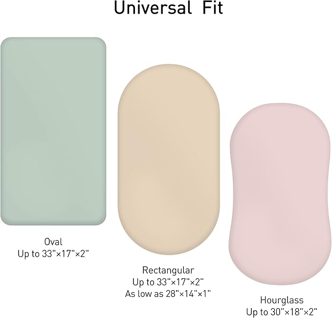 Muslin Bassinet Fitted Sheets, 2 Pack for Baby Boy and Girl, Soft Breathable Stretchy Baby Pad/Mattress Sheet Set, Universal Fit for Hourglass Oval and Rectangle Bassinet Mattress (Bright Leaves)