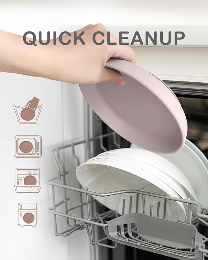 Onyucean Classic Suction Toddler Plates 3 PCS, Food Grade Silicone Baby Plate with Suction BPA Free, Deeper Feeding Dishes for Toddler Kids Baby, Dishwasher Safe