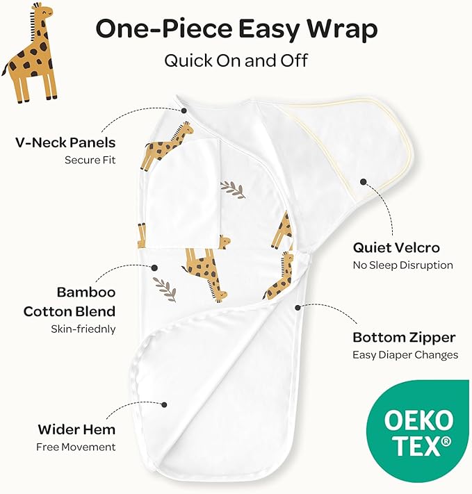Momcozy Swaddles for Newborns, Quiet Fastener Suitable for Infant 0-3 Months, New-Parent-Friendly Swaddle Sack, Reduce Startle Reflex, Newborn Boys Girls Registry Essentials, 2-Pack, Bravery