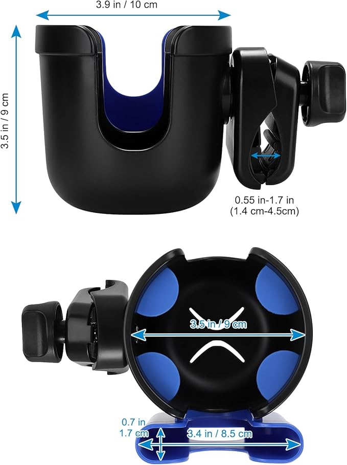 Accmor 2-in-1 Walker Cup Holder with Phone Holder, Wheelchair Cup Holder, Rollator Cup Holder, Cup Phone Holder for Walker, Wheelchair, Rollator, Mobility Scooter