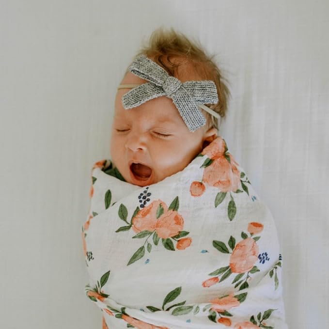 Little Unicorn Muslin Swaddle Blanket for Newborns & Infants | Soft & Breathable Fabric | Set of 3 Baby Blankets for Swaddling, Nursing, Shower Gifts (Watercolor Roses 2)
