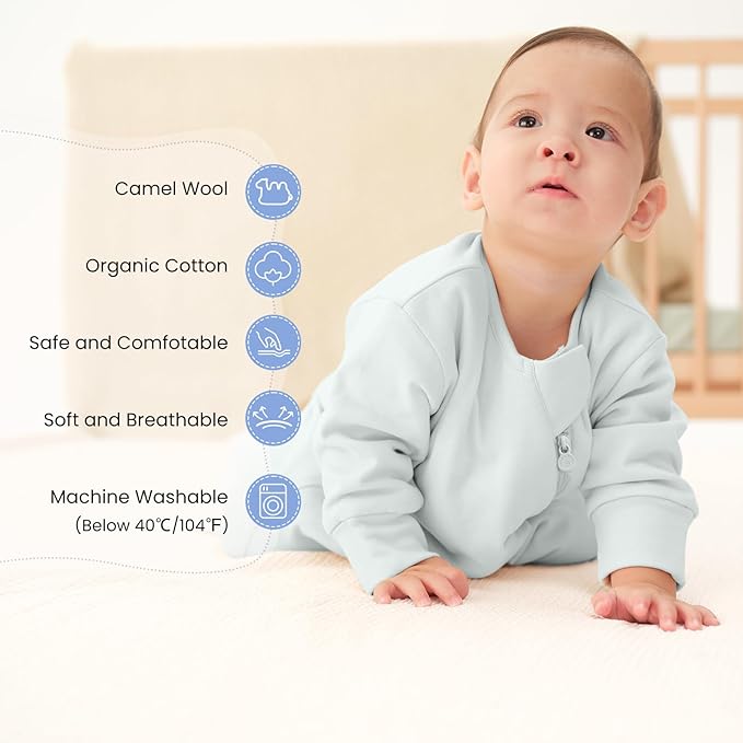 Unisex Sleeping Bag for Babies and Toddlers 1.0 Tog Sleep Sack 6-18 Months, Newborn Sleep Sack, Wearable Blanket Baby, One Piece Long Sleeves, Gifts for Baby