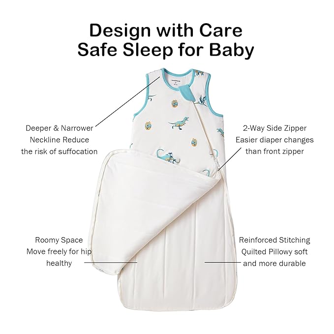 BubblePanda Rayon Made from Bamboo Sleep Sack 6-12 Months 0.5 Tog Soft Lightweight Toddler Sleep Sack for Babies 2-Way Zipper Wearable Blanket Baby 6 Months