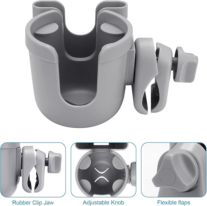 Accmor 2-in-1 Walker Cup Holder with Phone Holder, Wheelchair Cup Holder, Rollator Cup Holder, Cup Phone Holder for Walker, Wheelchair, Rollator, Mobility Scooter
