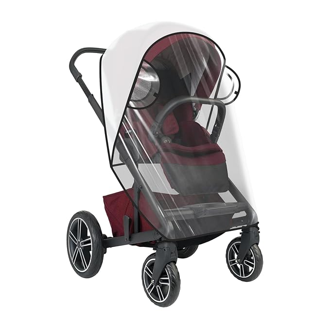 Universal Rain Cover Compatible with Nuna Stroller, Waterproof Weather Shield, Clear Protective Cover with Ventilation, Travel-Ready Stroller Accessory