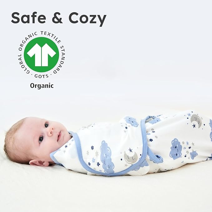 Yoofoss Baby Swaddles for Newborns 100% Organic Cotton, Adjustable Swaddle Sleep Sack 3-6 Months Newborn Swaddle Sack, Breathable Soft(Medium)