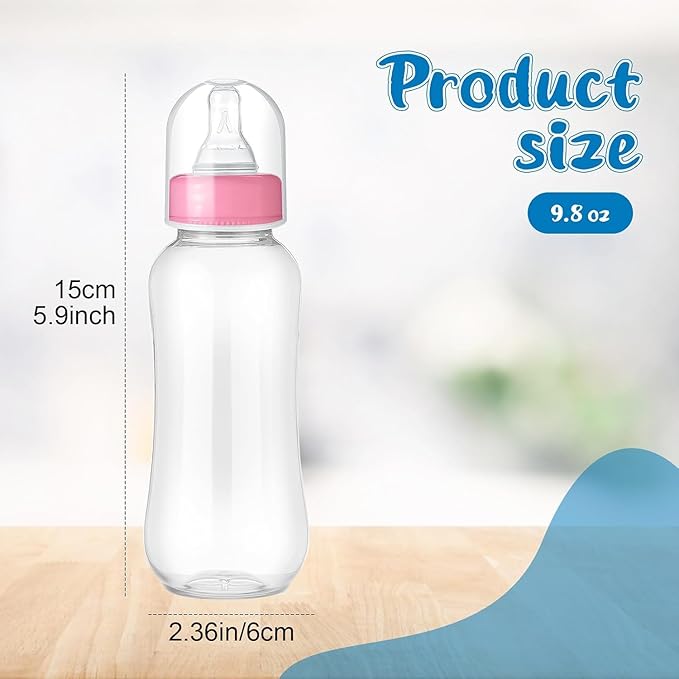Norme 24 Pcs 9.5 oz Plastic Bottles Chug Shower Game Party Favors for Shower Decorations Gender Reveal Gifts (Pink)